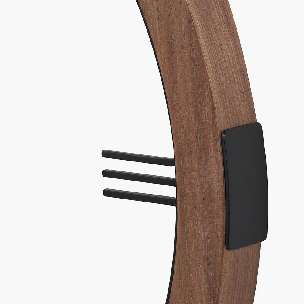 Vermont Light Walnut Wood Veneer Round Wall Clock