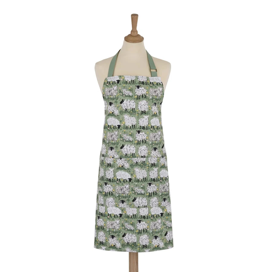 Woolly Sheep | Cotton Apron | Green