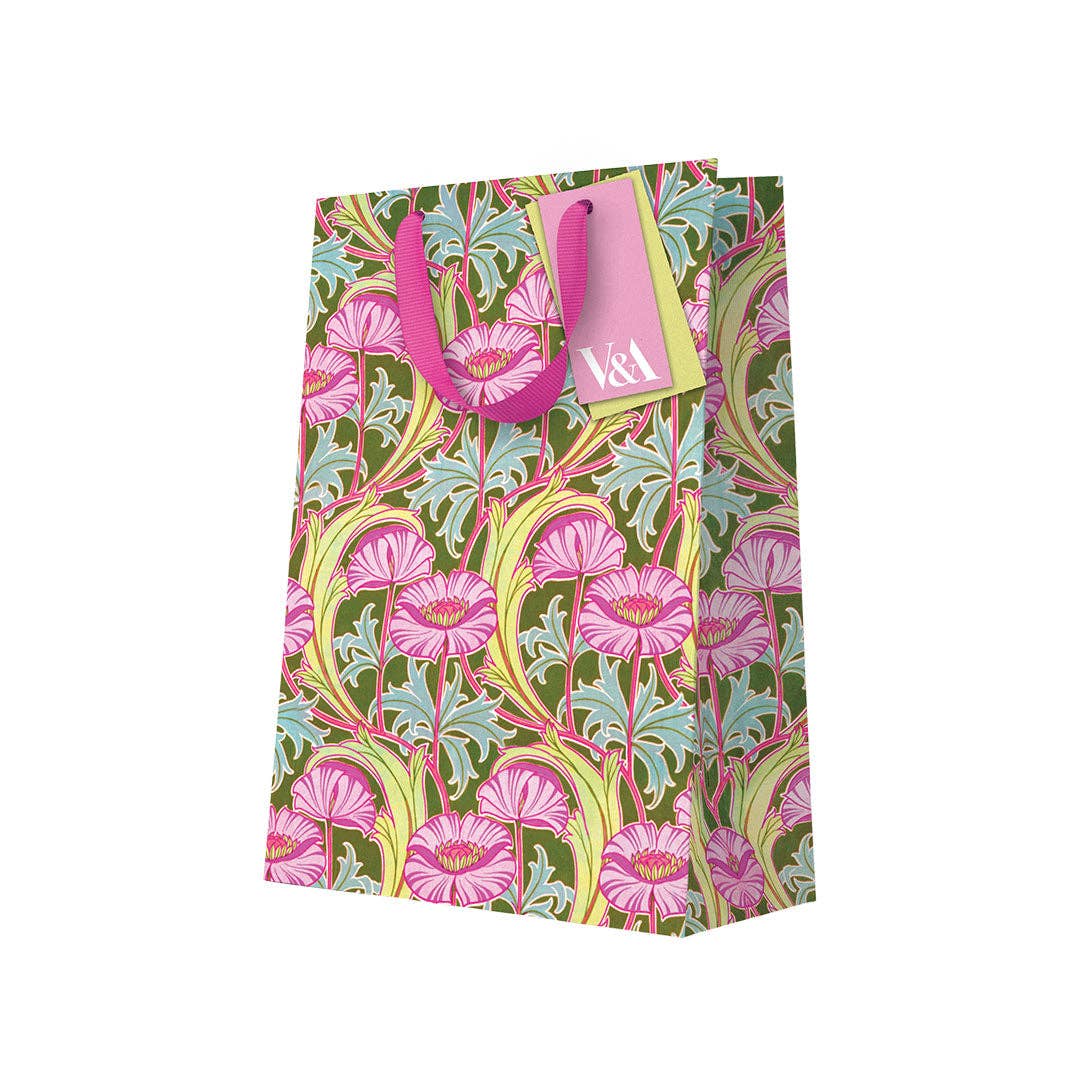Neon Floral Pink Poppies | Large Gift Bag