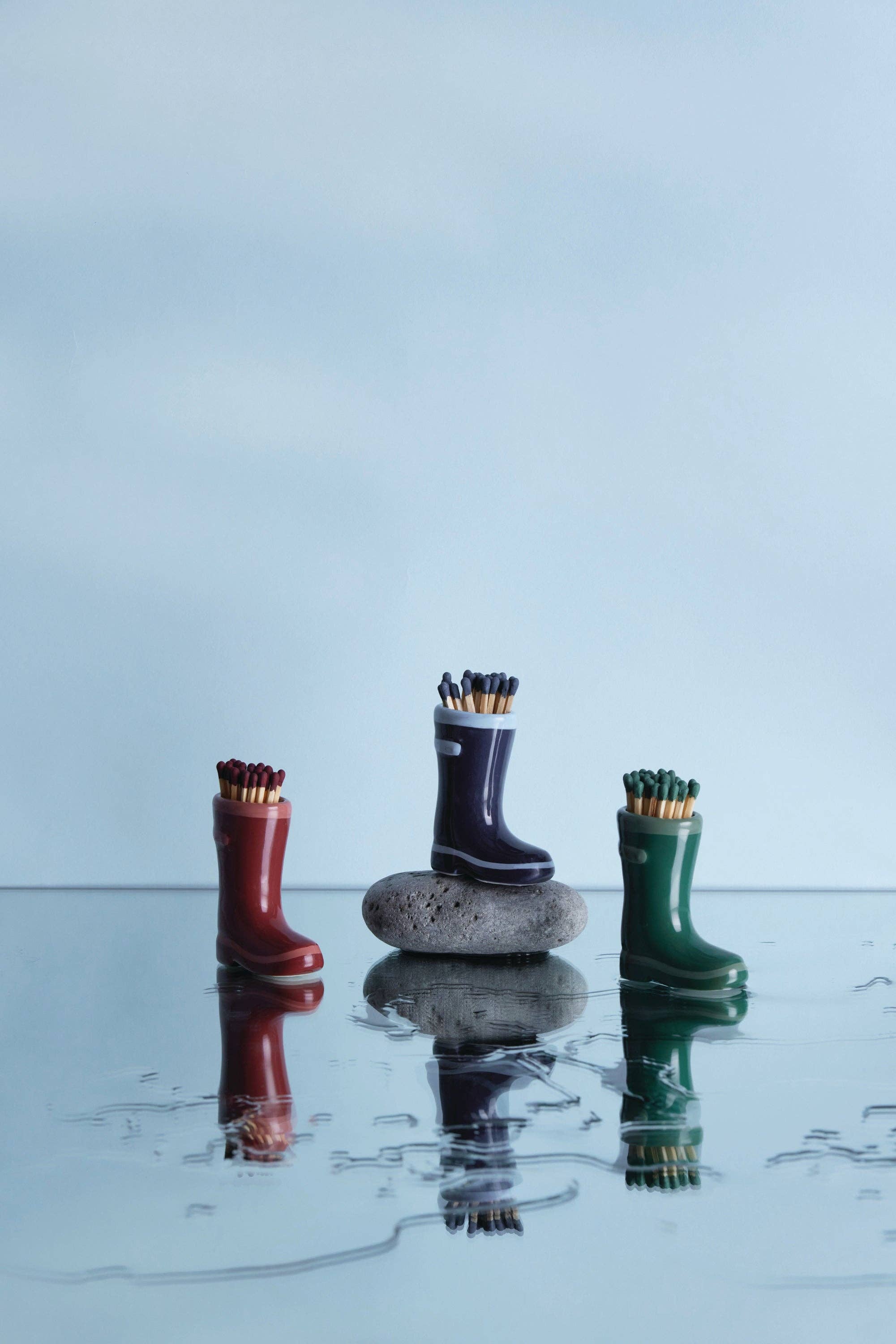 Wellington Boot Matches Holder | Dark & Light Green
