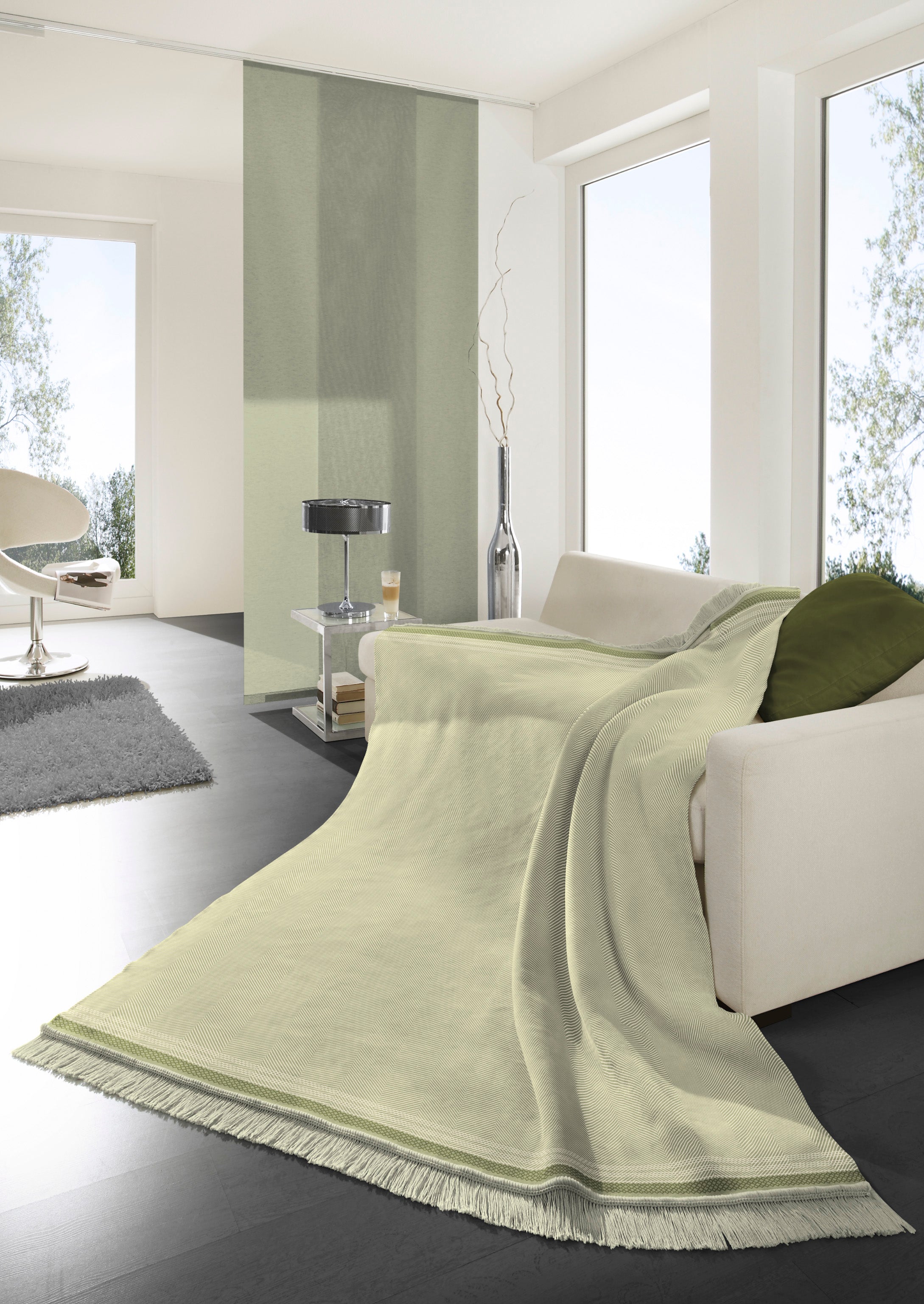 Border Twill | Green Throw