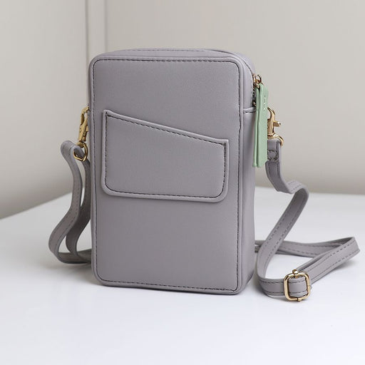Dove Grey Vegan Leather Phone Bag
