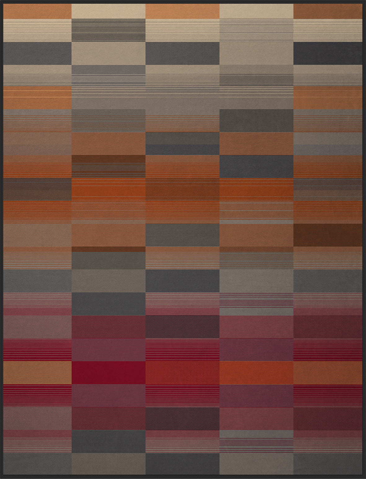 Cotton Home Throw | Abstract Blocks Burnt Orange