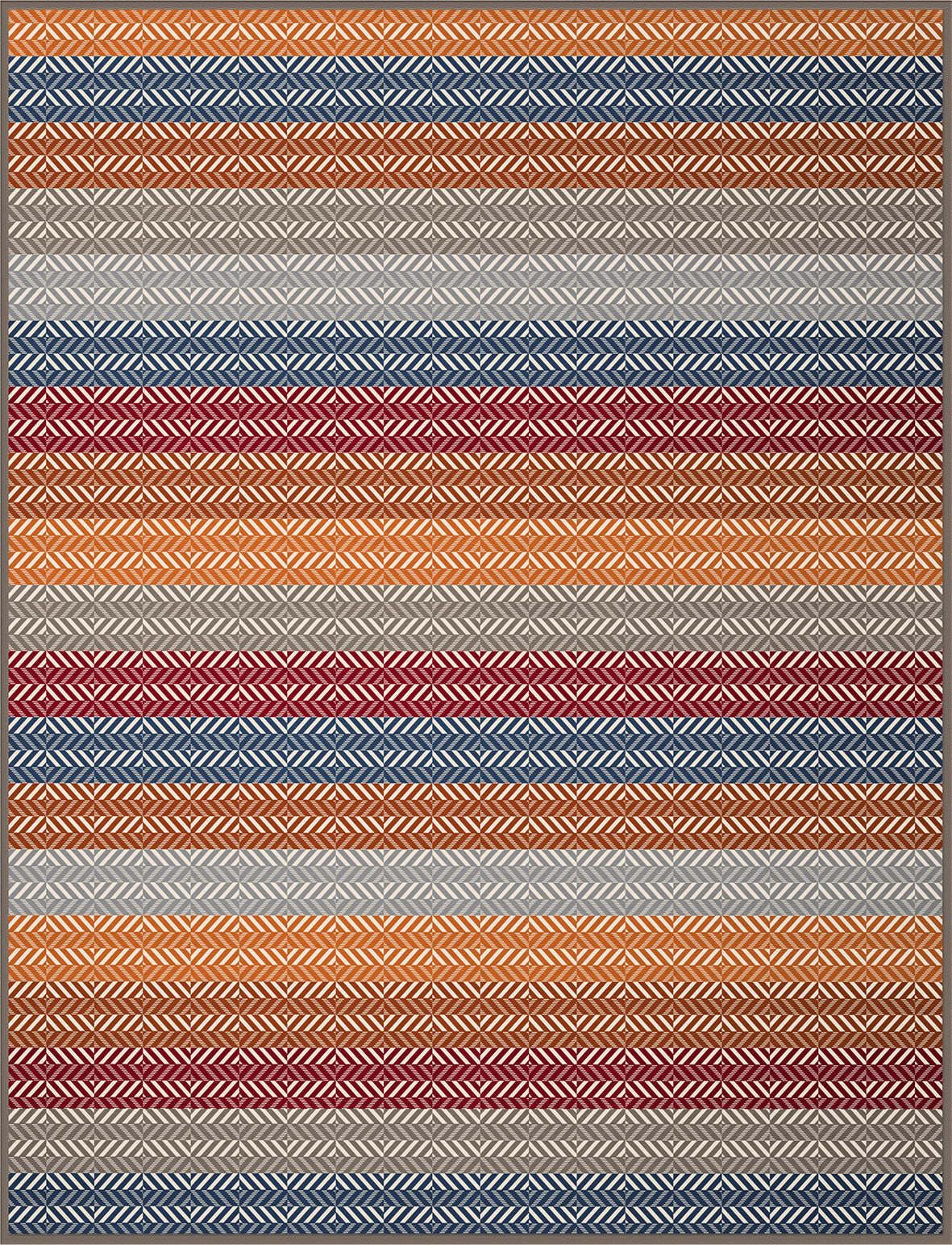 Diamond Stripe Throw | Burnt Orange
