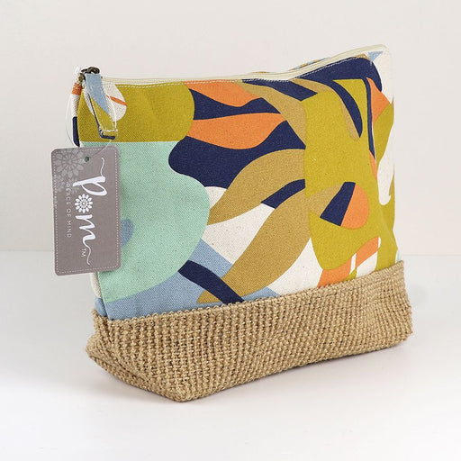 Mustard Tropical Canvas Travel Pouch