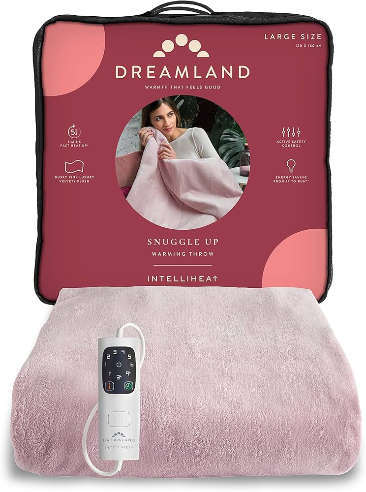 Dreamland Intelliheat Throw - Dusky Pink