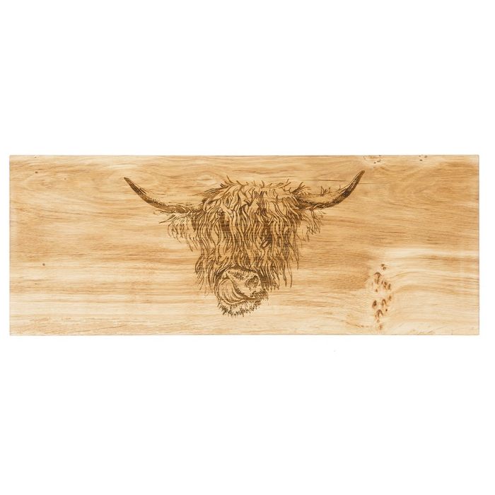 Oak Serving Board | Large Highland Cow