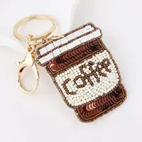Coffee Cup Bag Charm/Key Ring