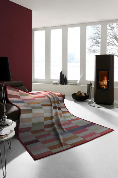 Ombre Abstract Blocks | Bordeaux