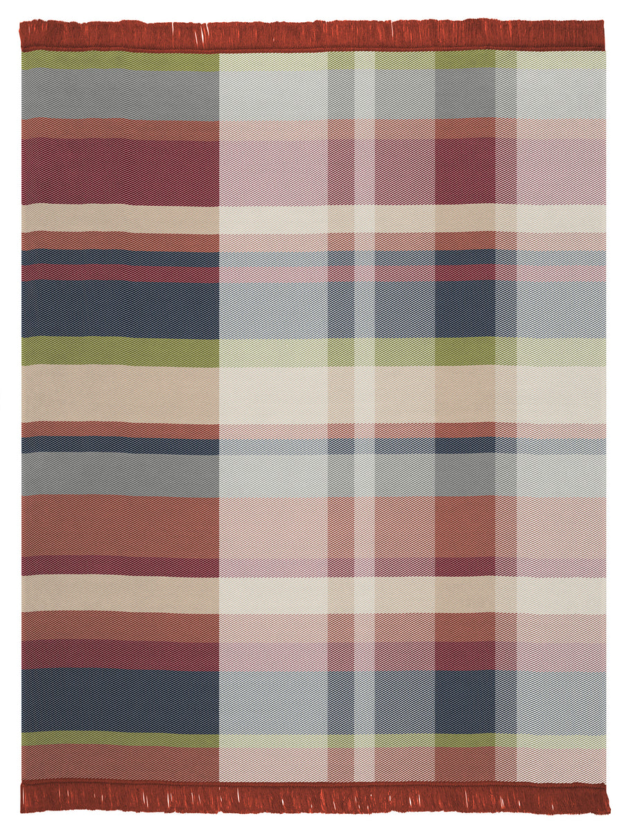 Cotton Rich Throw | Panel Check Bordeaux