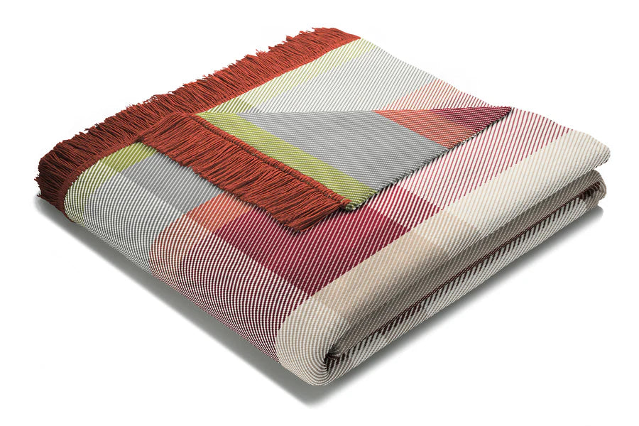 Cotton Rich Throw | Panel Check Bordeaux