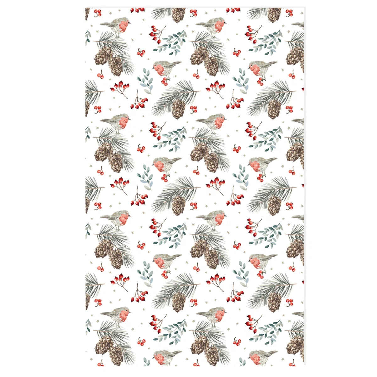Christmas Robin & Pinecones Tea Towels | Set of 2