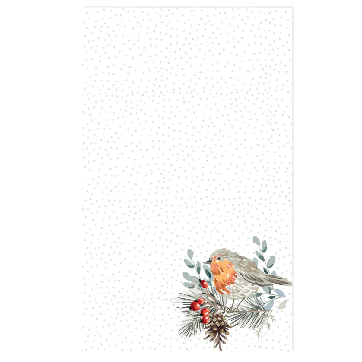 Christmas Robin & Pinecones Tea Towels | Set of 2