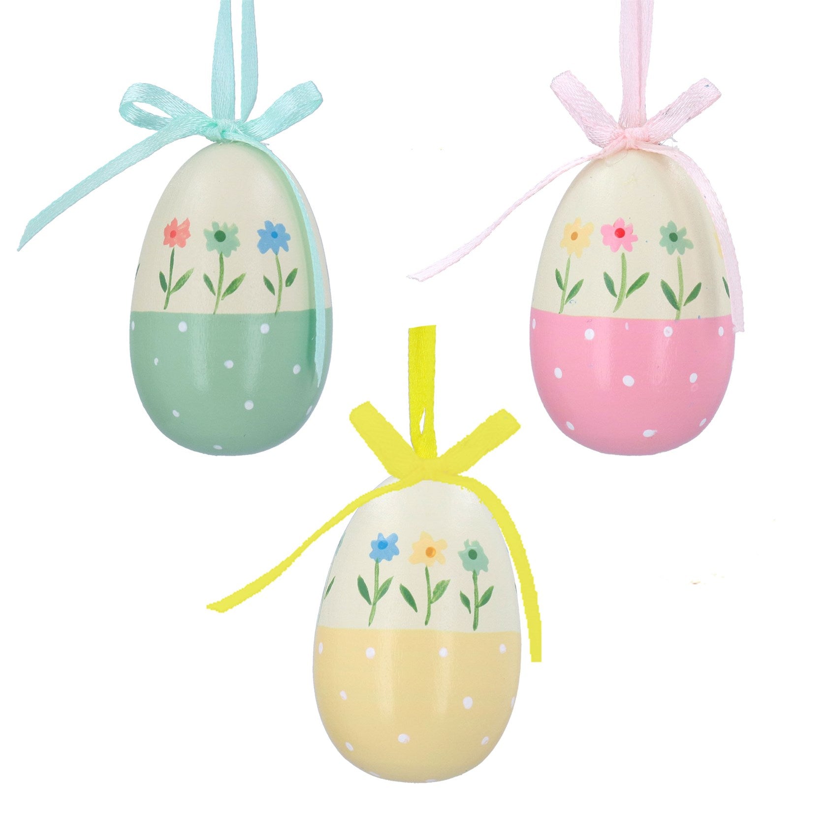 Wood 3D Egg Dec - Pastel Bows