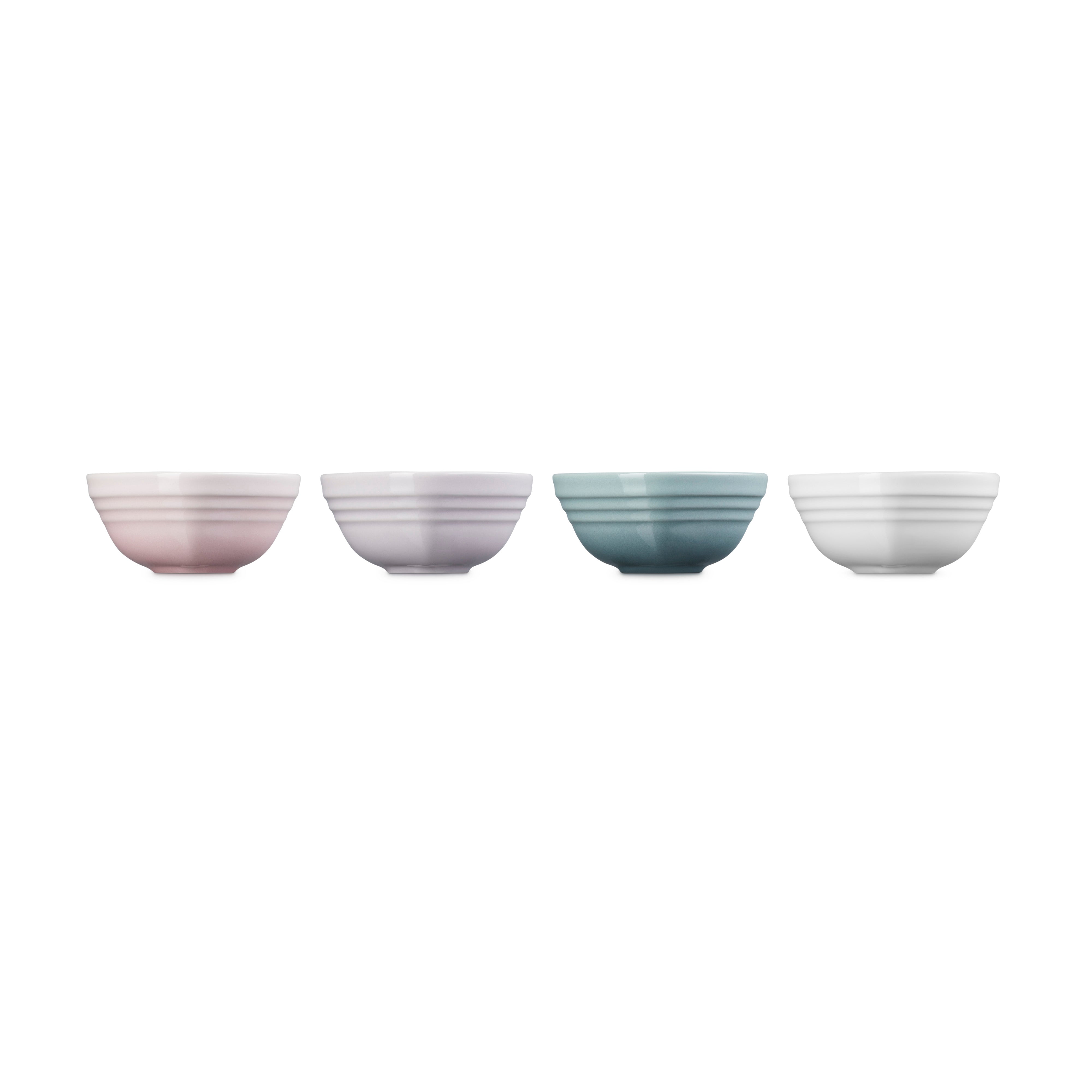 Le Creuset Stoneware Set of 4 Heart Bowls Pastel