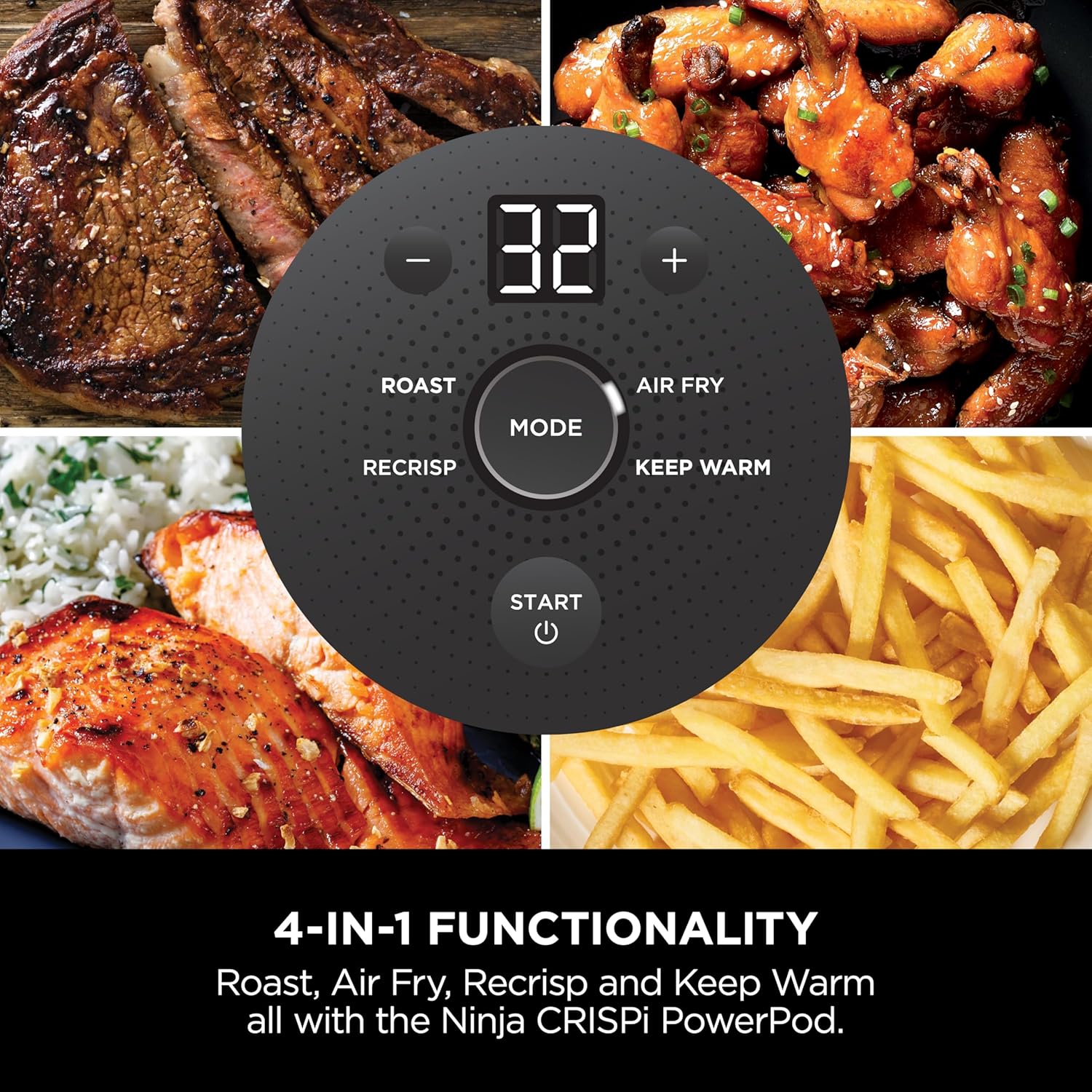 Cripsi 4-in-1  Portable Glass Airfryer