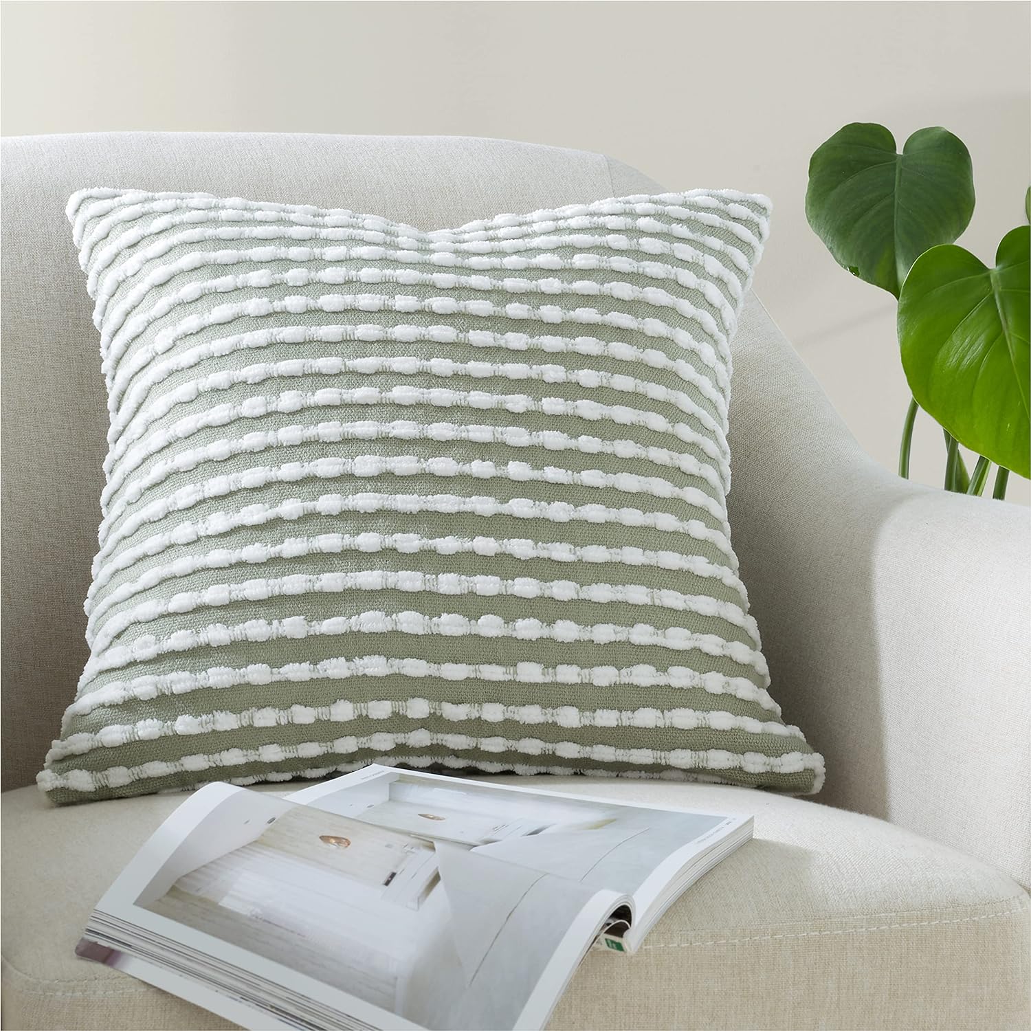 Sage Stab Stitch | Cushion