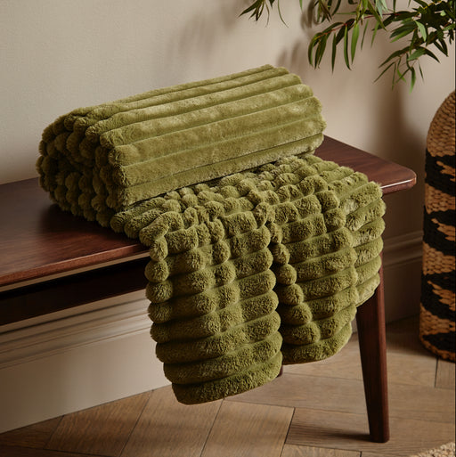 Olive Green | Cosy Ribbed Blanket