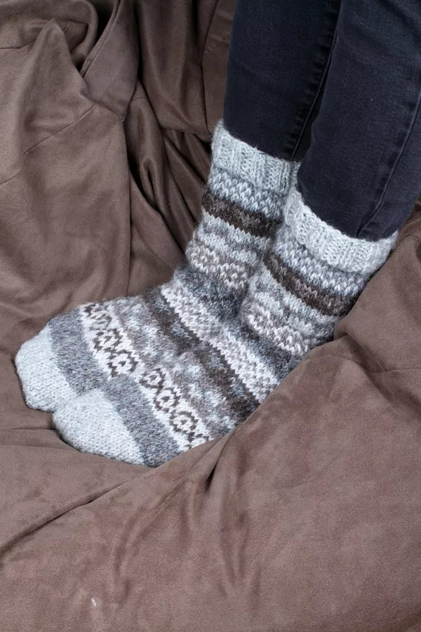 Classic Fairisle Sofa Socks | Natural