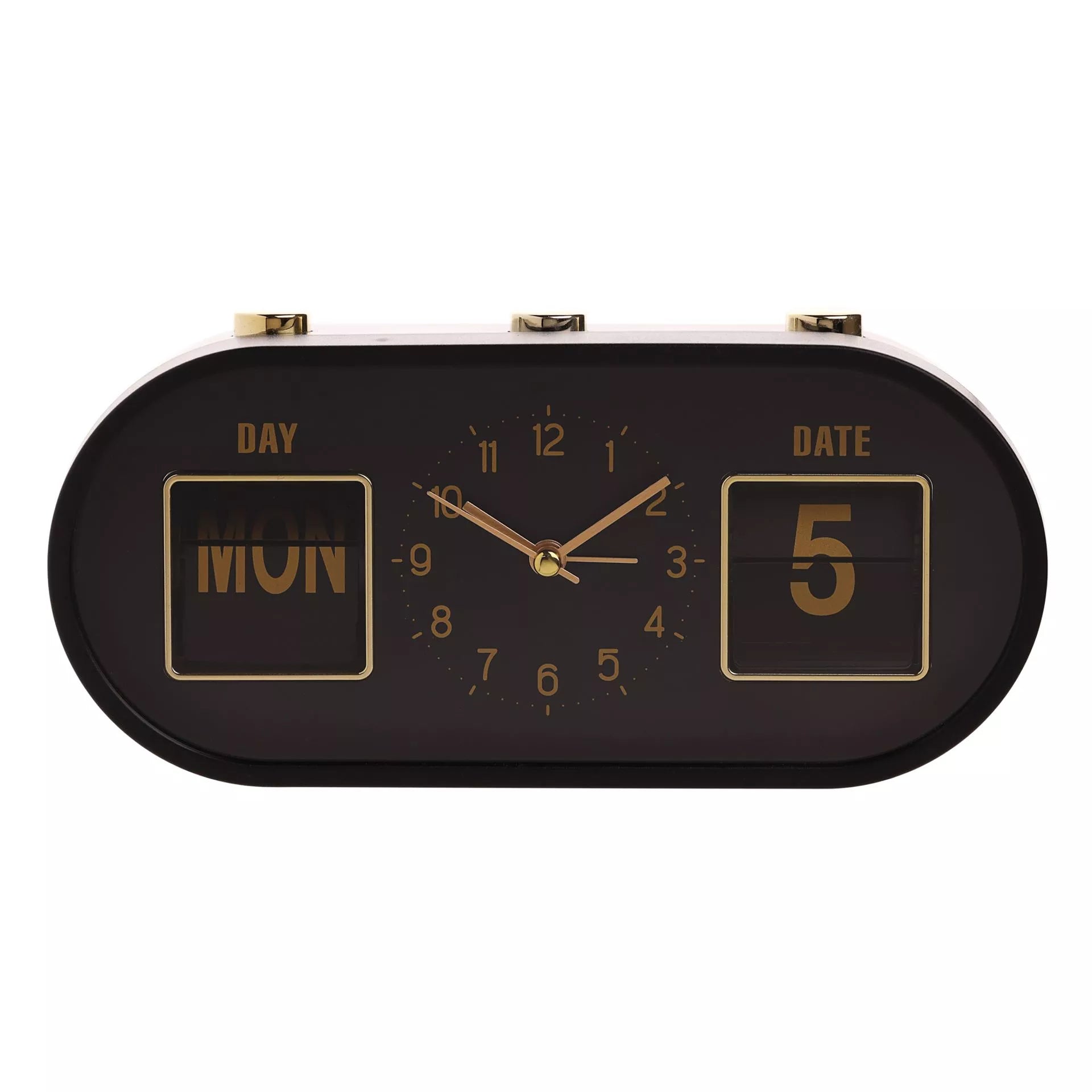 Calendar Alarm Clock | Black & Gold