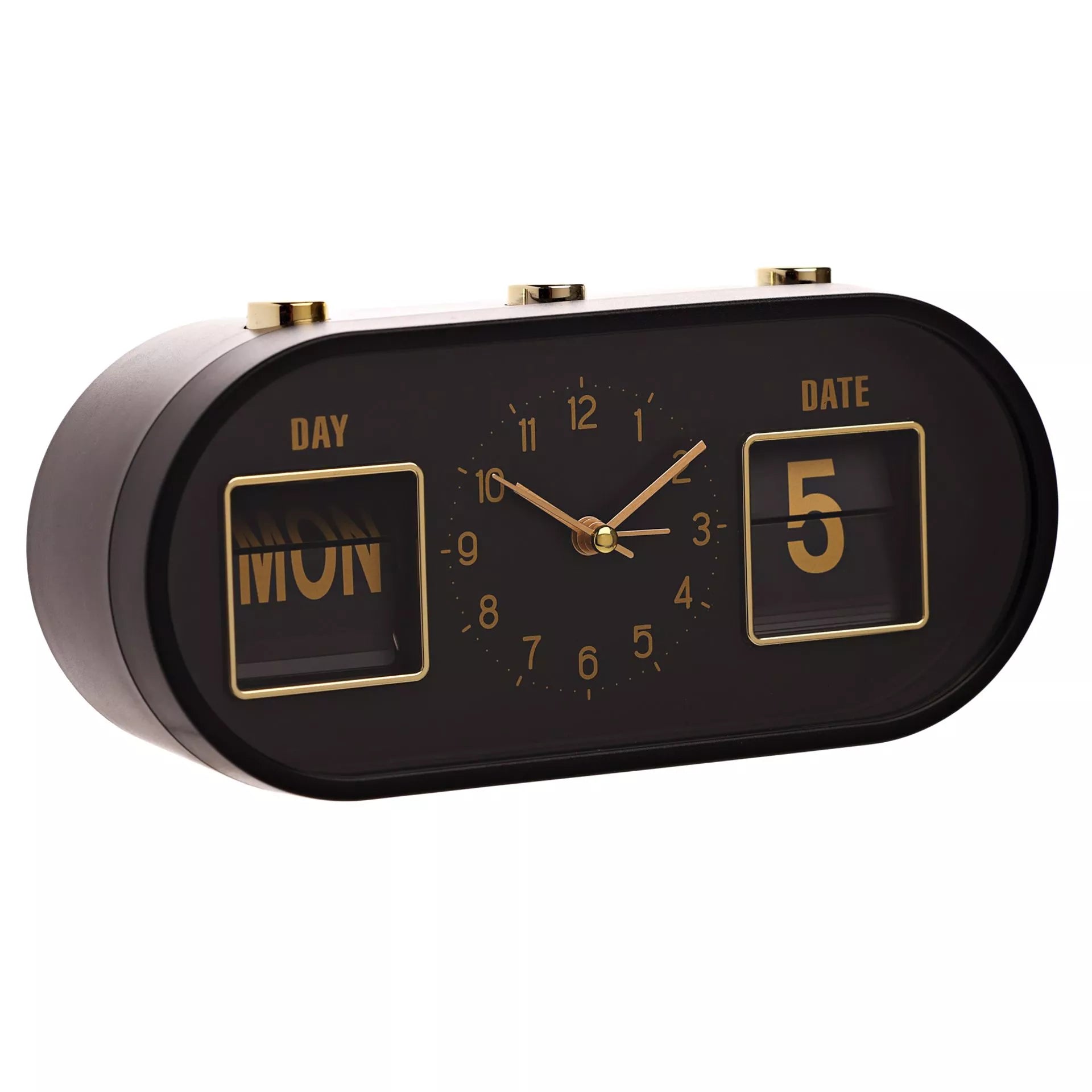 Calendar Alarm Clock | Black & Gold