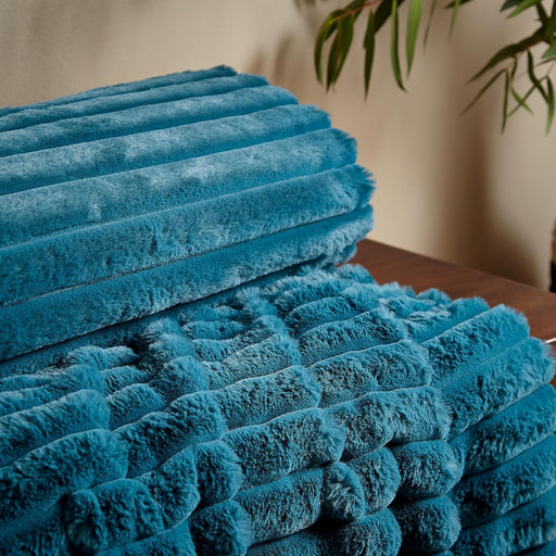 Teal | Cosy Ribbed Blanket