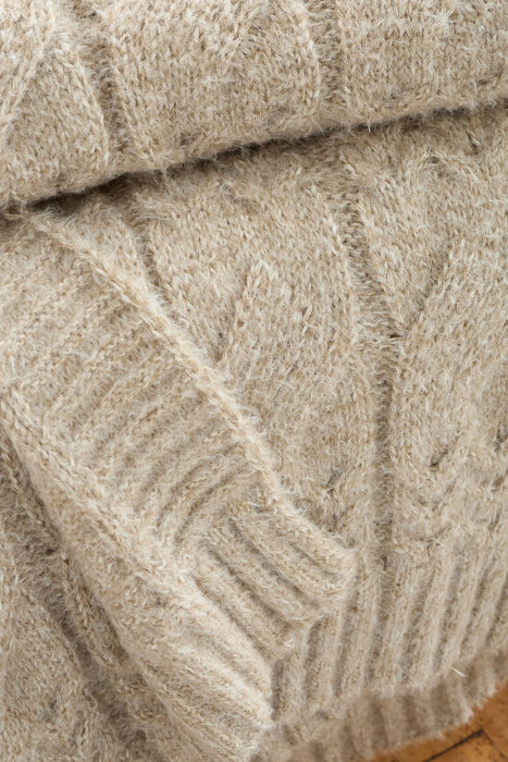 Cosy Cable Knit Throw | Natural