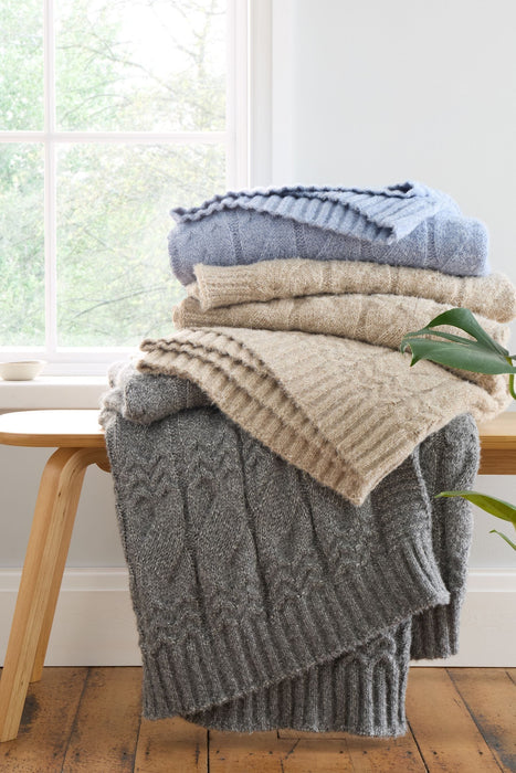 Cosy Cable Knit Throw | Natural