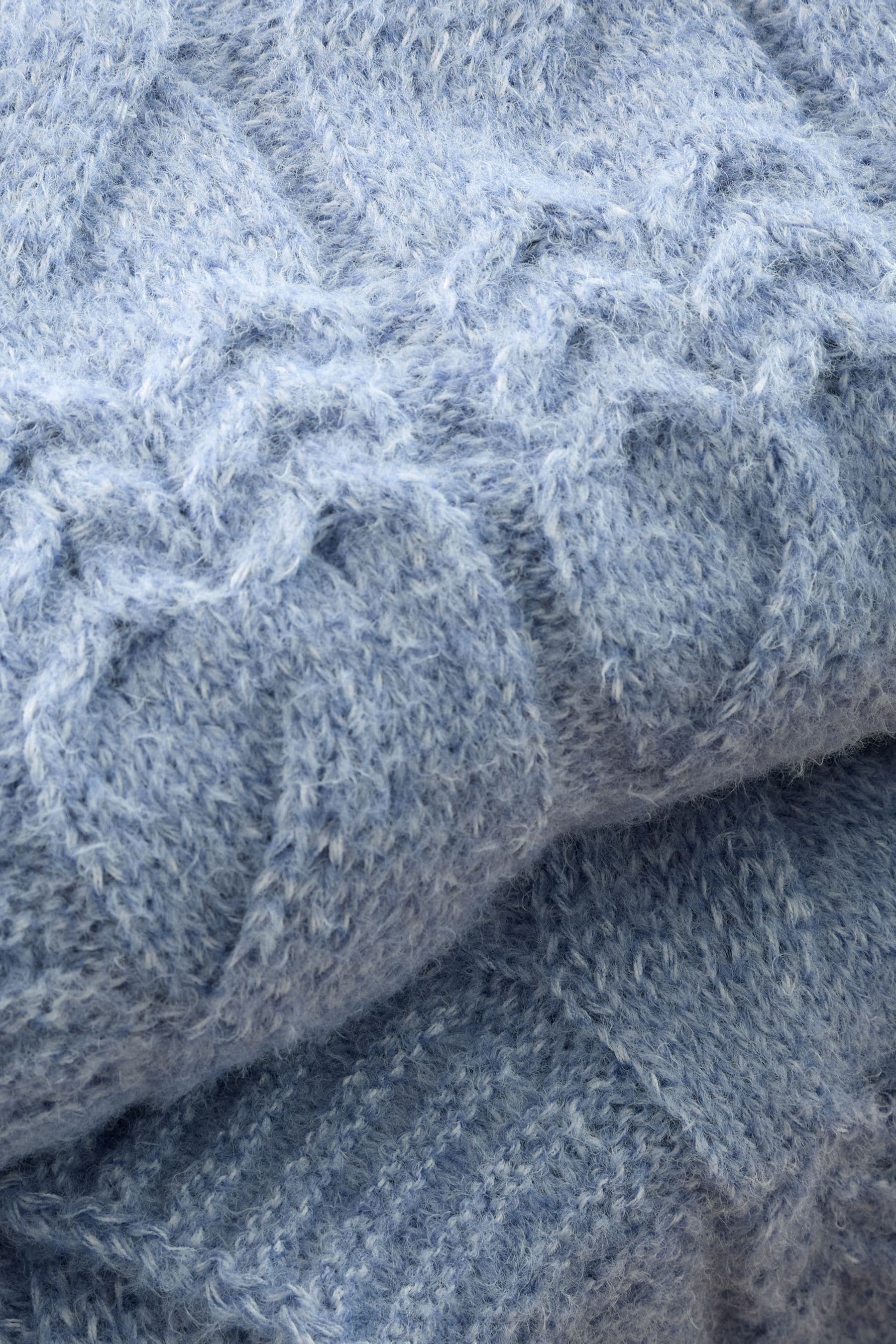 Cosy Cable Knit Throw | Blue