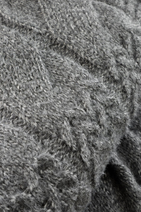 Cosy Cable Knit Throw | Grey