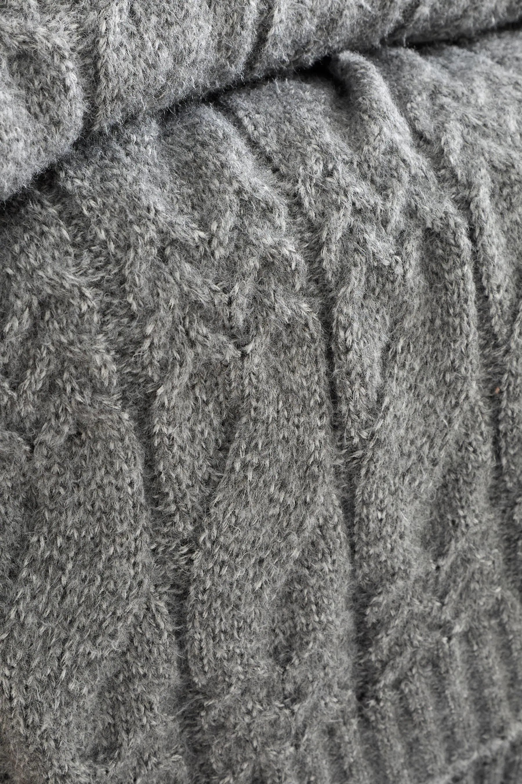 Cosy Cable Knit Throw | Grey
