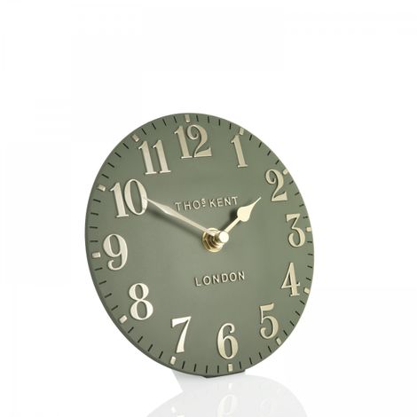 6" Arabic Mantel Clock | Lichen Green