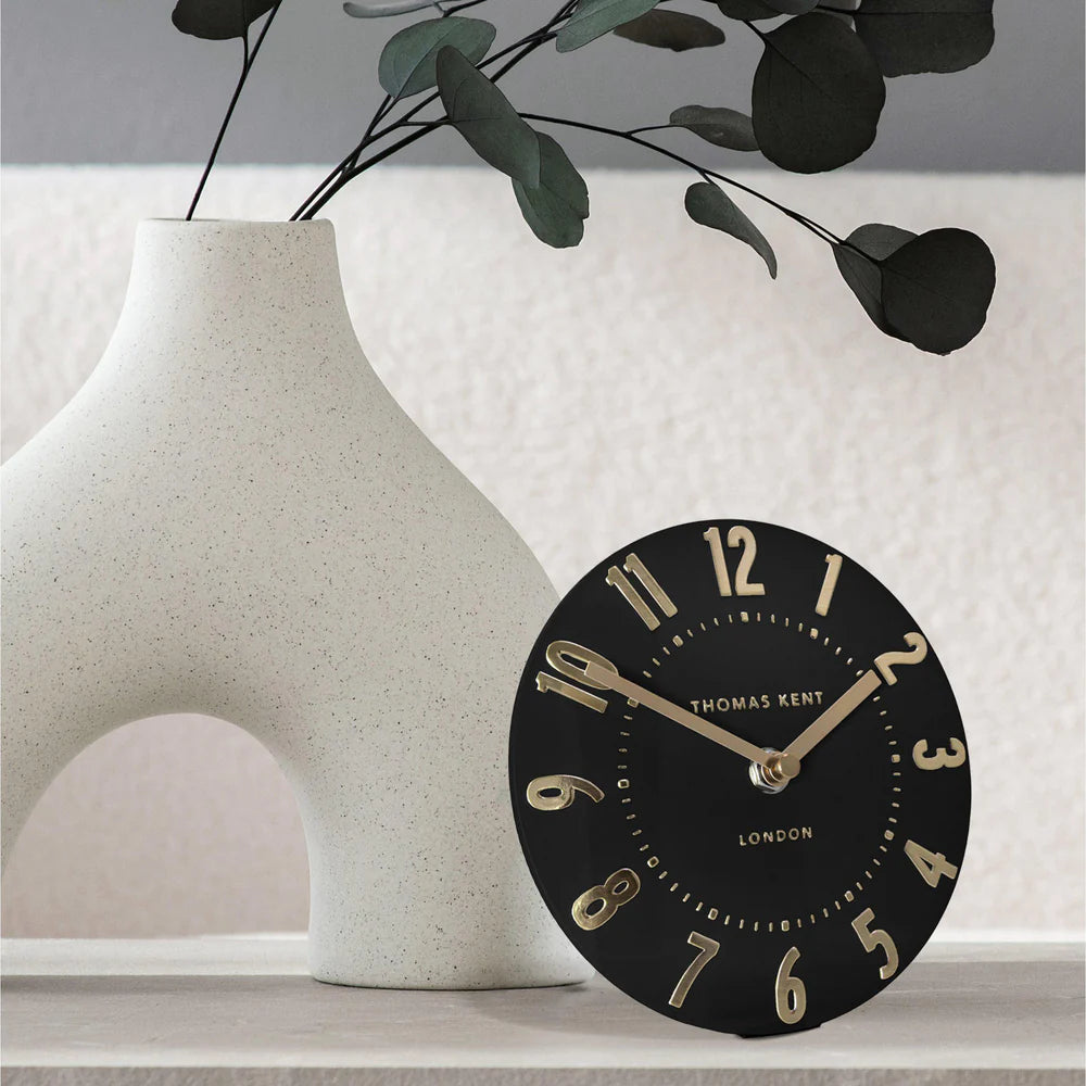 6" Mulberry Mantel Clock | Noir