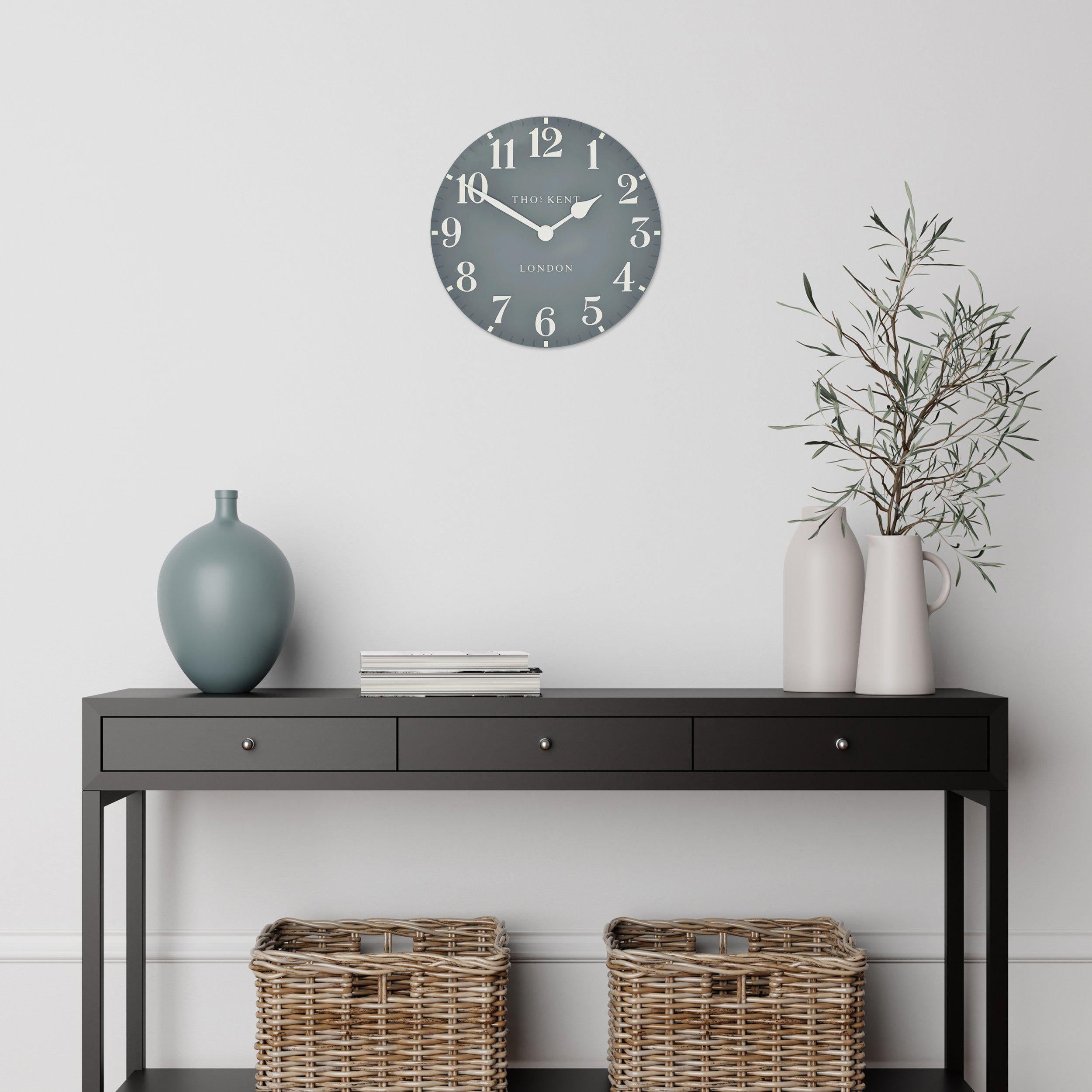12" Arabic Wall Clock | Flax Blue