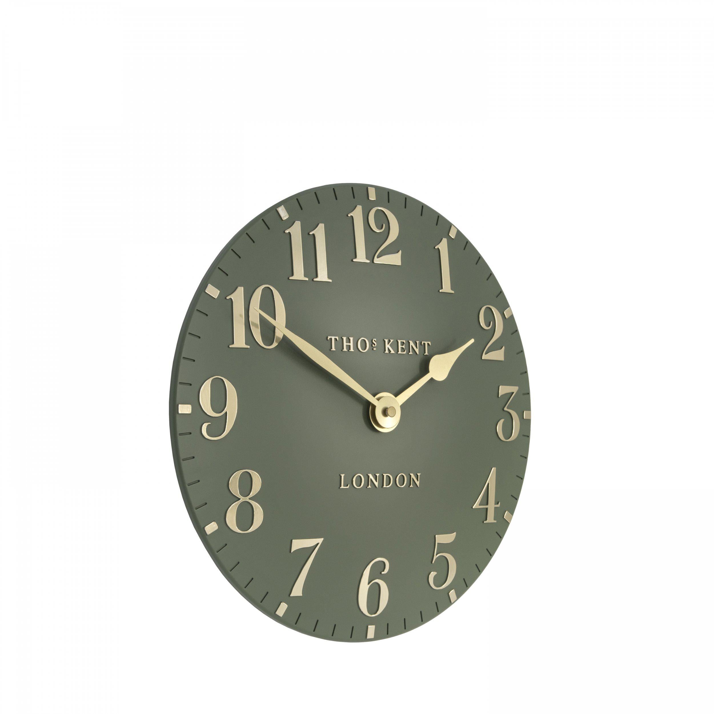 12" Arabic Wall Clock |lichen green