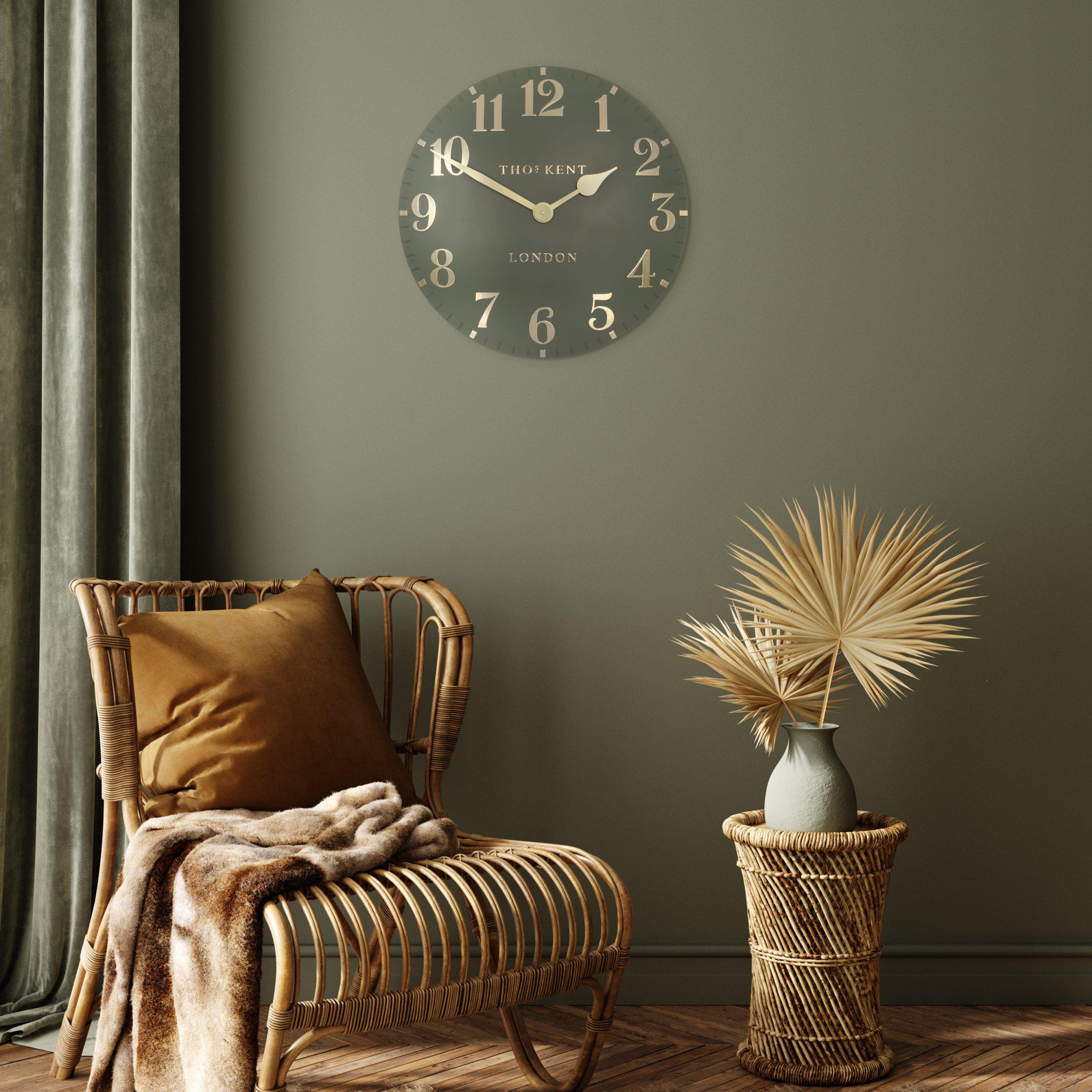20" Arabic Wall Clock | Lichen Green