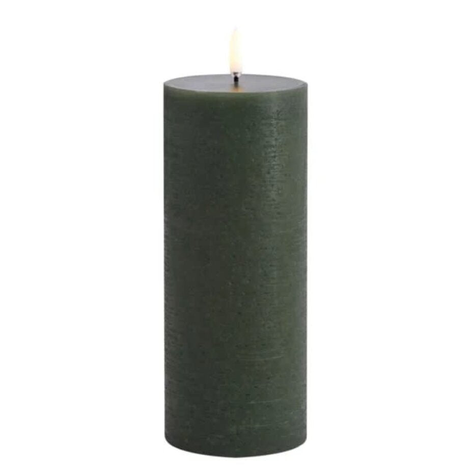 Olive Green | LED Large Pillar Candle