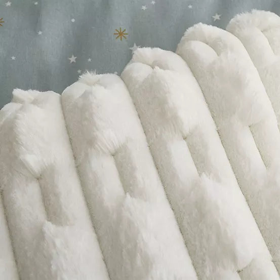 Carved Faux Fur Throw | Cream