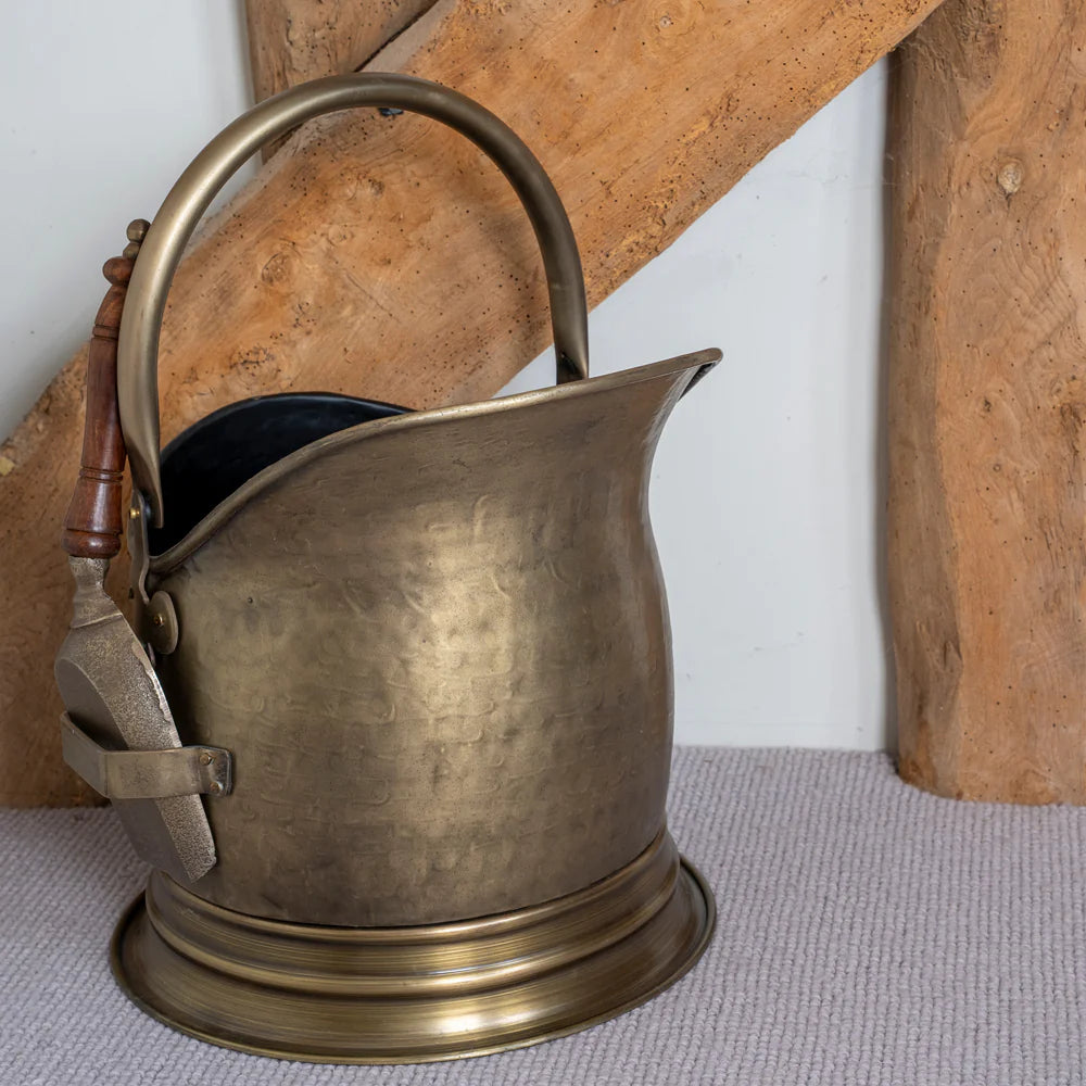 Premium Brass Coal Bucket and Shovel