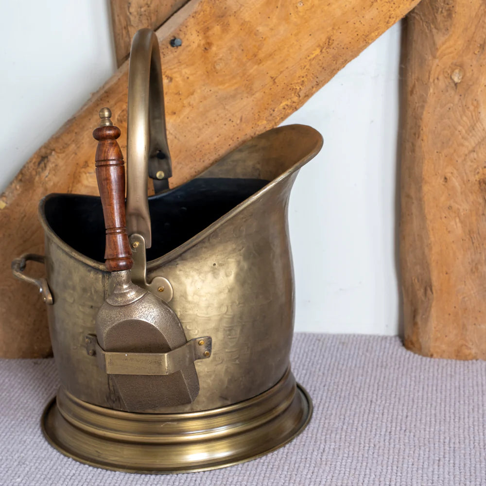Premium Brass Coal Bucket and Shovel