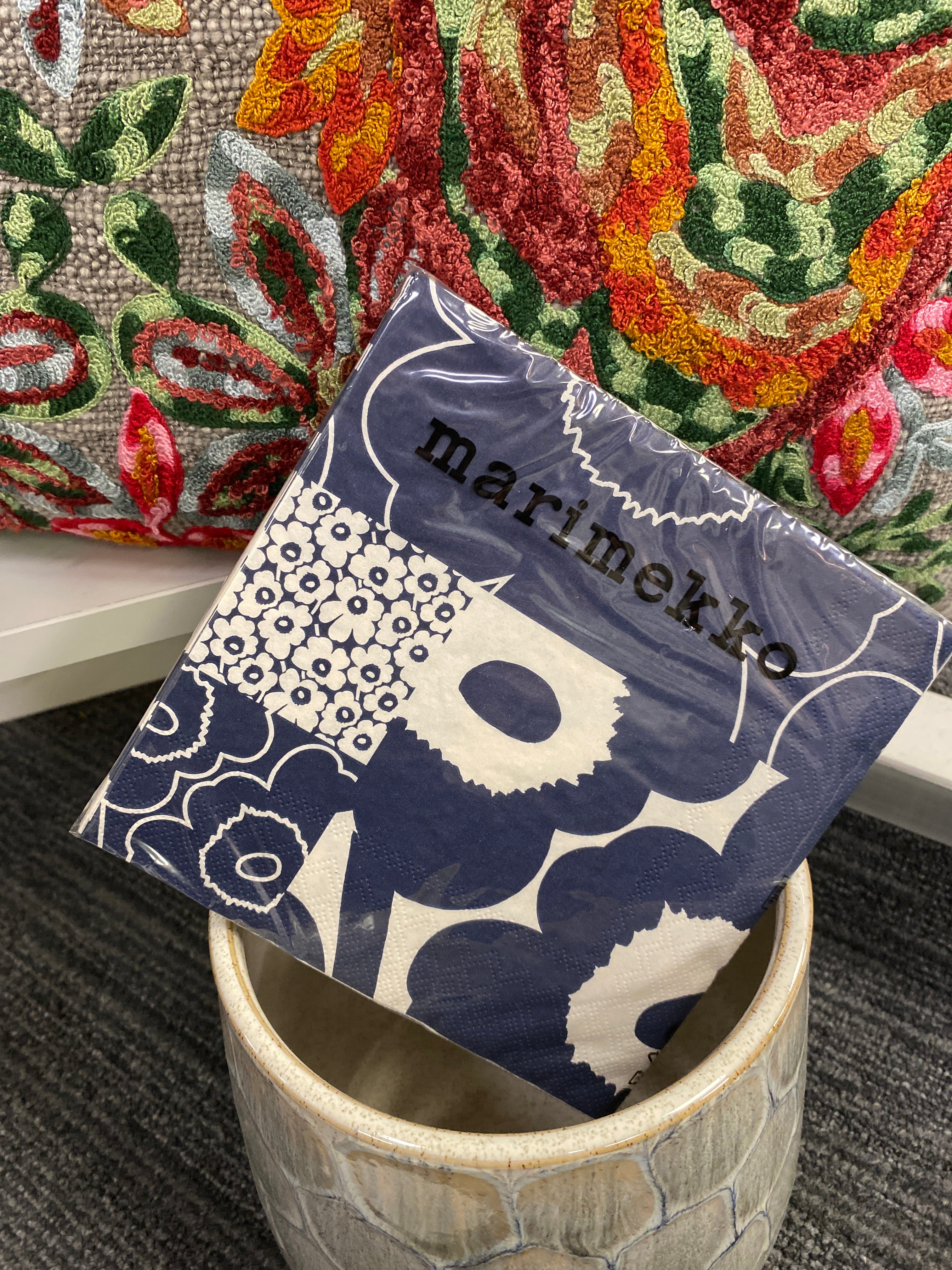 Unikko Kollaasi Dark Blue Green collection | lunch napkins