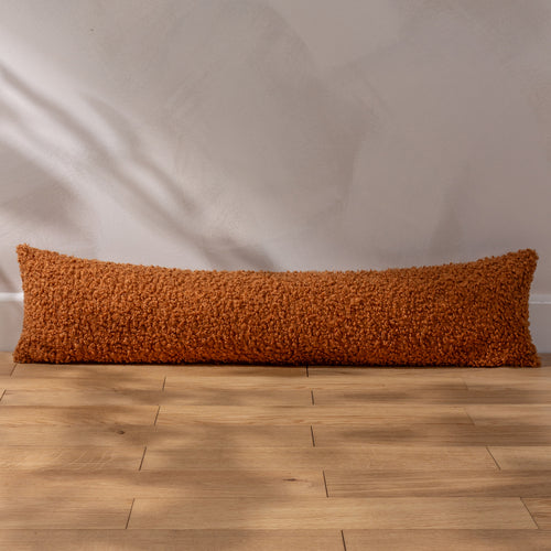 Textured Boucle Draught Excluder | Rust Orange