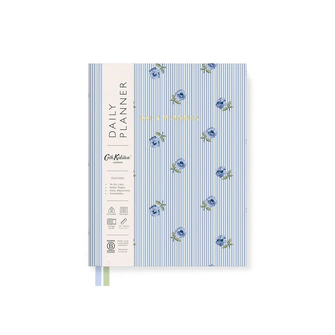 Blue Stripe Floral | B6 Fabric Daily Planner