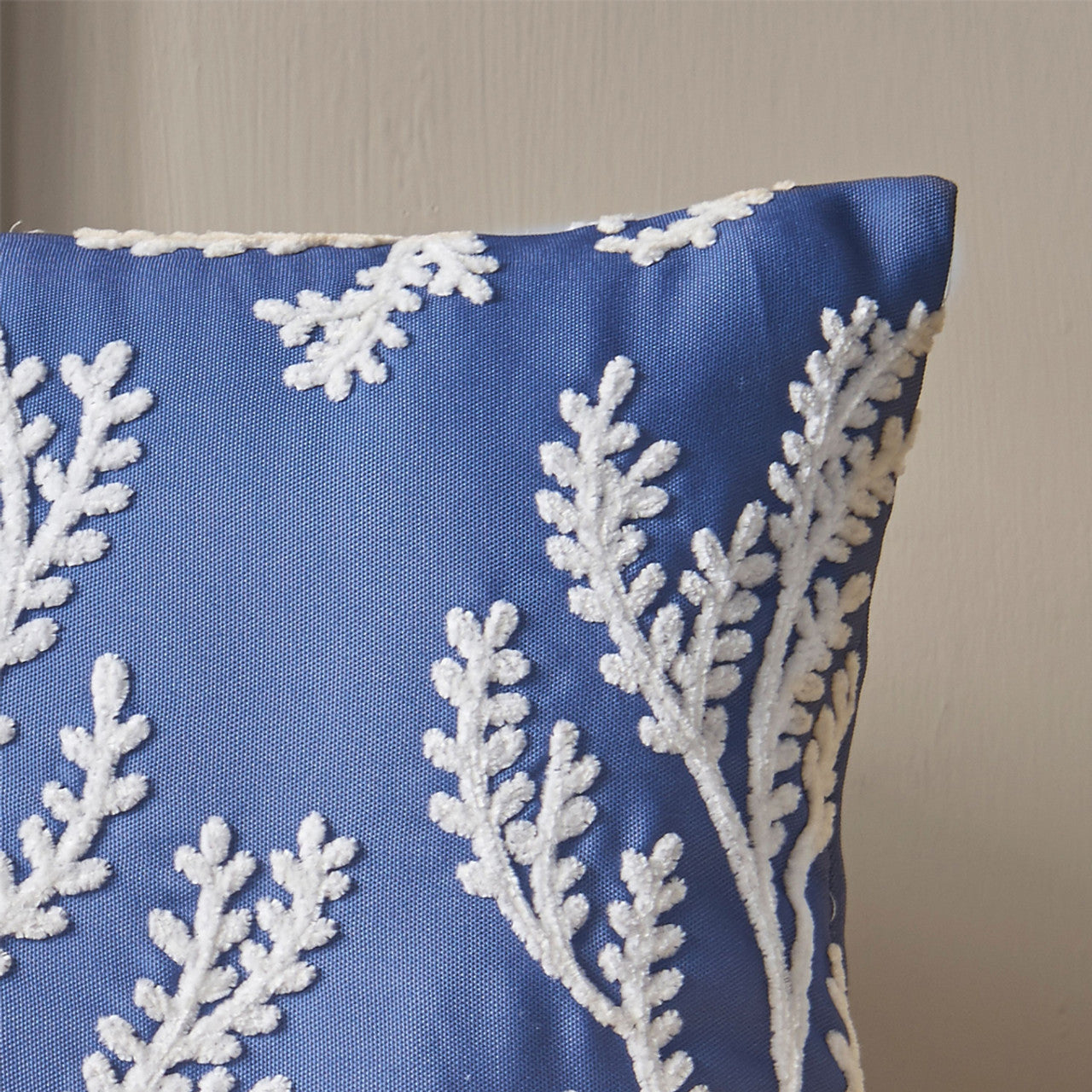 Coral Leaf Cushion | Blue