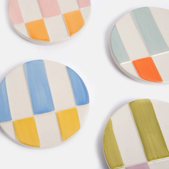 Multi Stripe | Stoneware Coasters