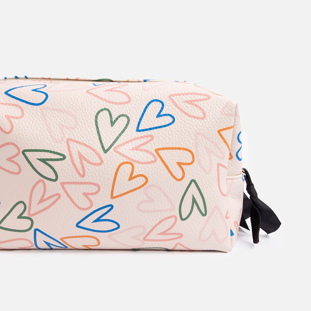 Multi Outline Hearts | Large Wash Bag