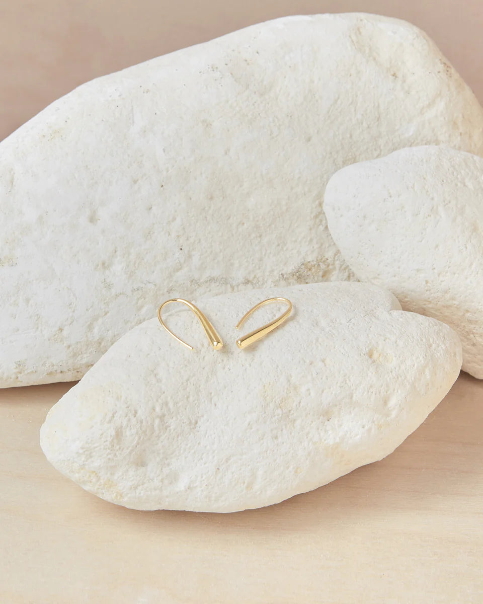 Pull Through Drop Earrings | Gold Plated