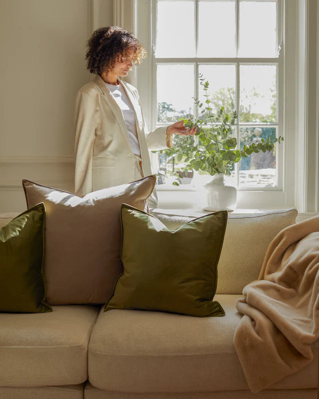 Square Velvet Cushion | Moss Green