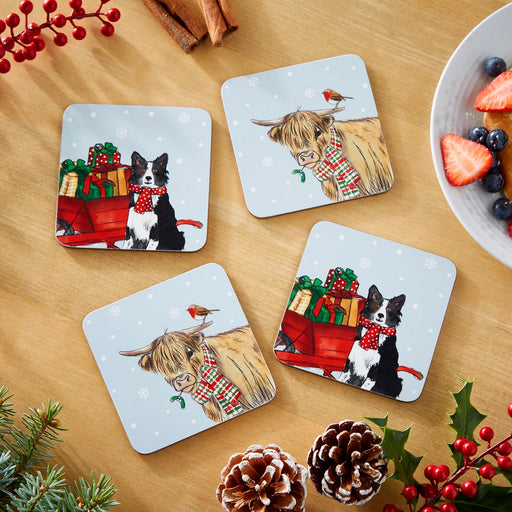 Christmas On The Farm | Pack Of 4 Coasters