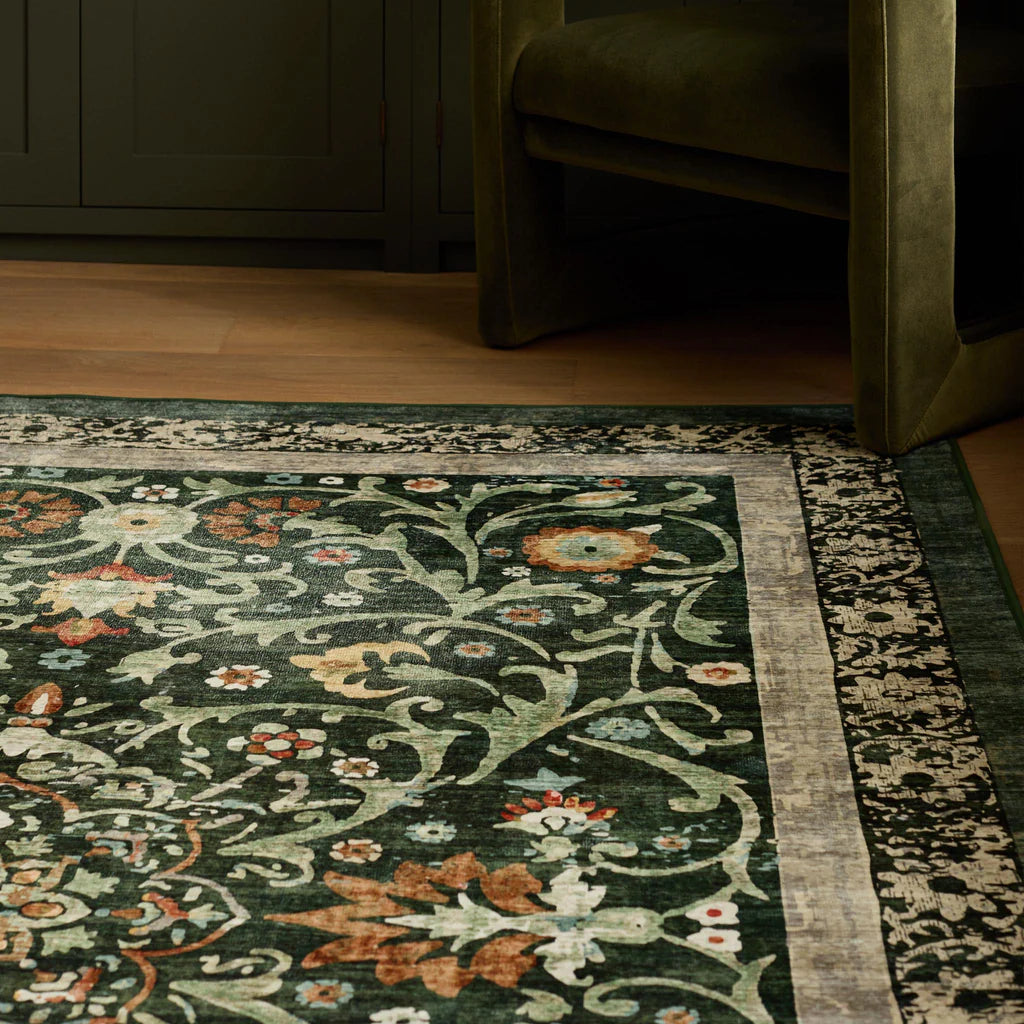 Eco-Washable Runner | Paisley Green
